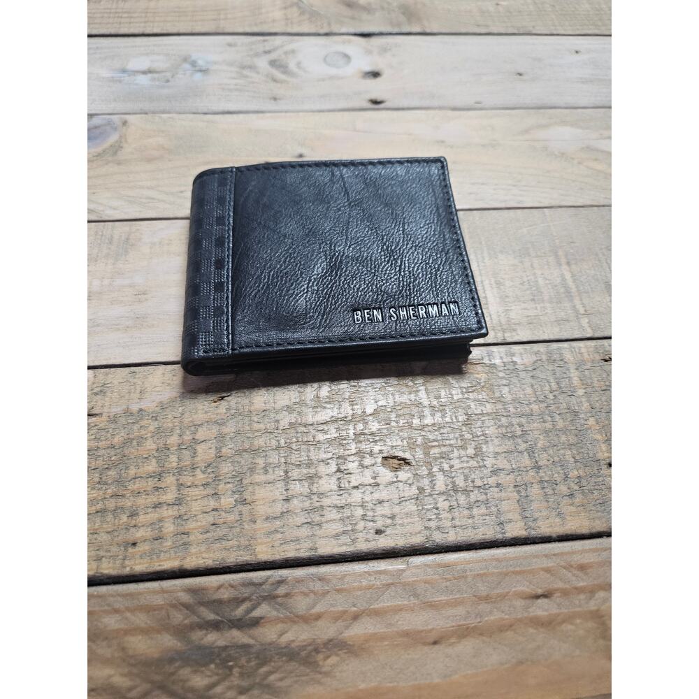 Ben Sherman Micro Bi Fold 100% Leather Wallet Black